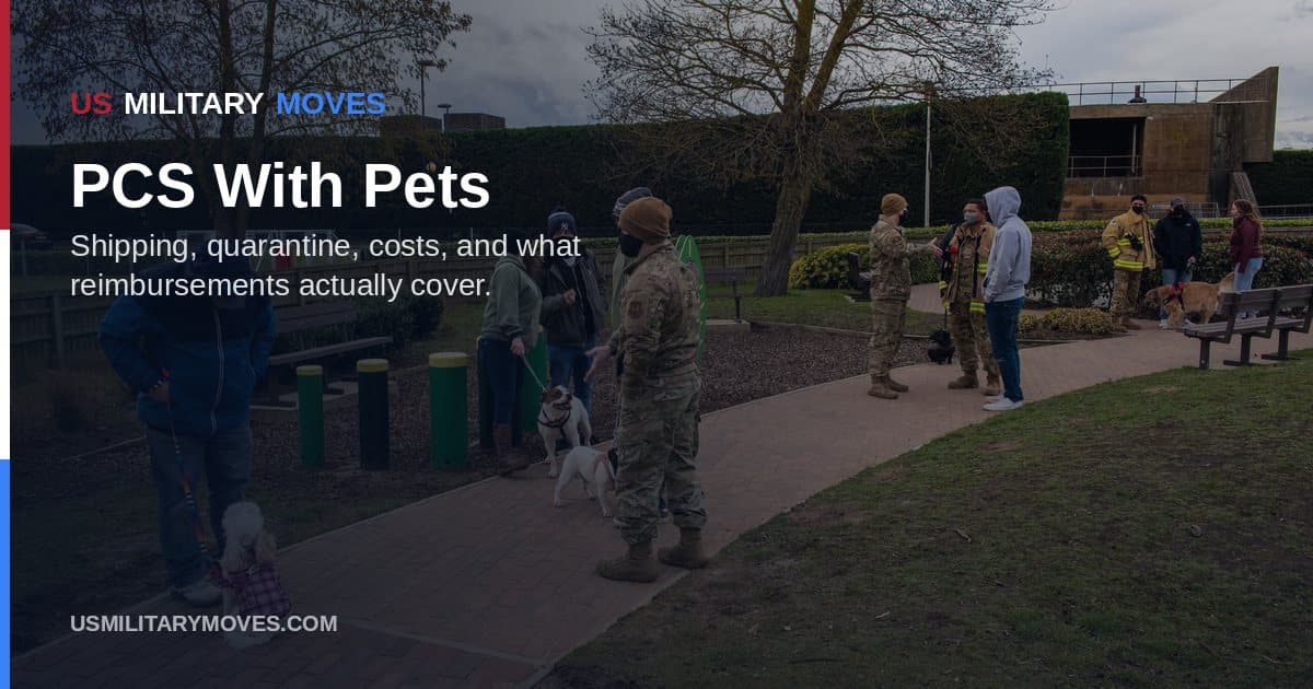 A military community dog park used as the share image for the PCS with pets guide.