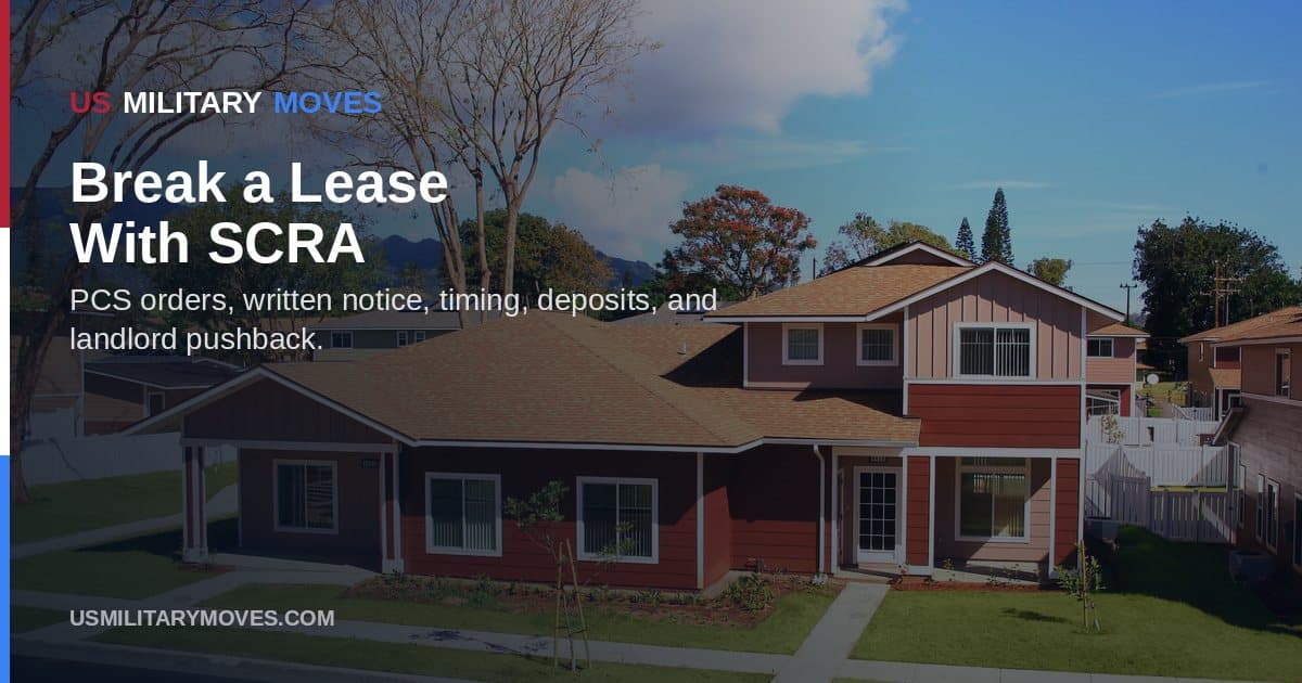 Military family housing used as the share image for the SCRA lease-break guide.