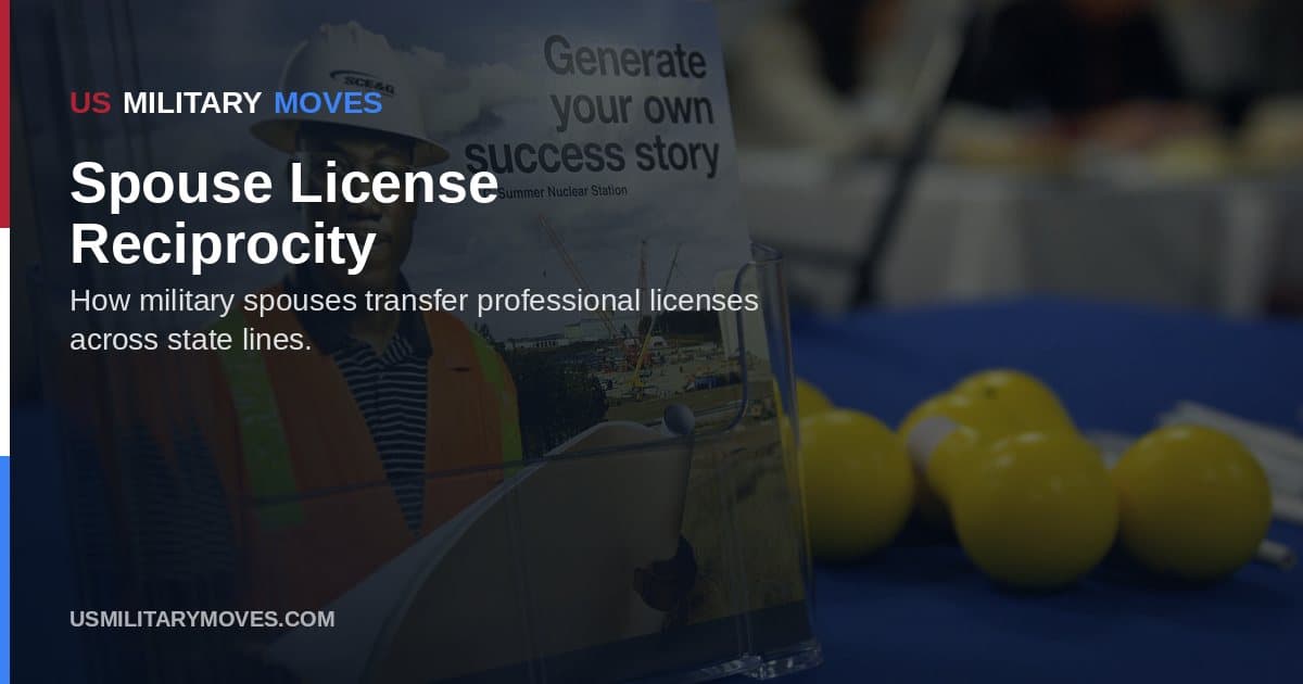 A military spouse job fair at Shaw Air Force Base, used as the share image for spouse license reciprocity.