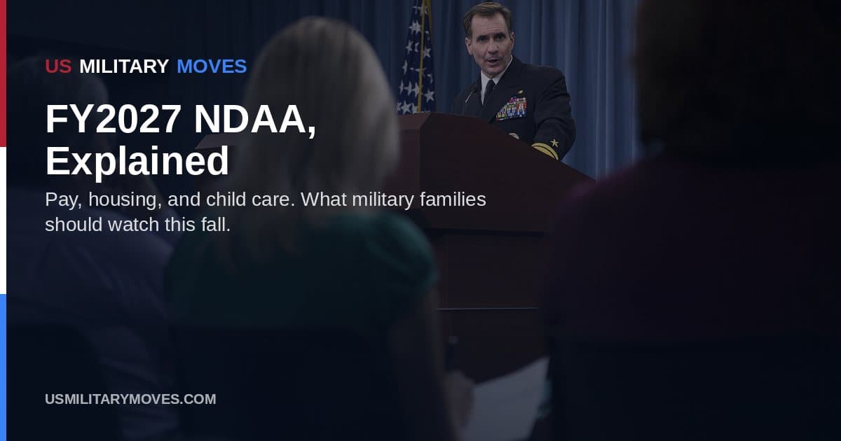 A Pentagon press briefing, used as the share image for the FY2027 NDAA explainer.
