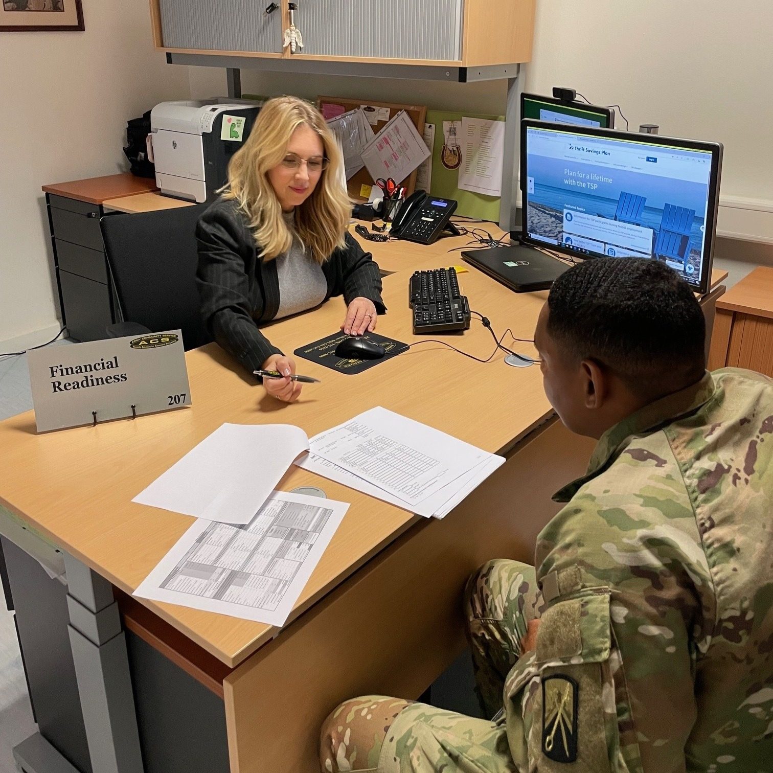 Financial readiness counseling for a Soldier at Army Community Service