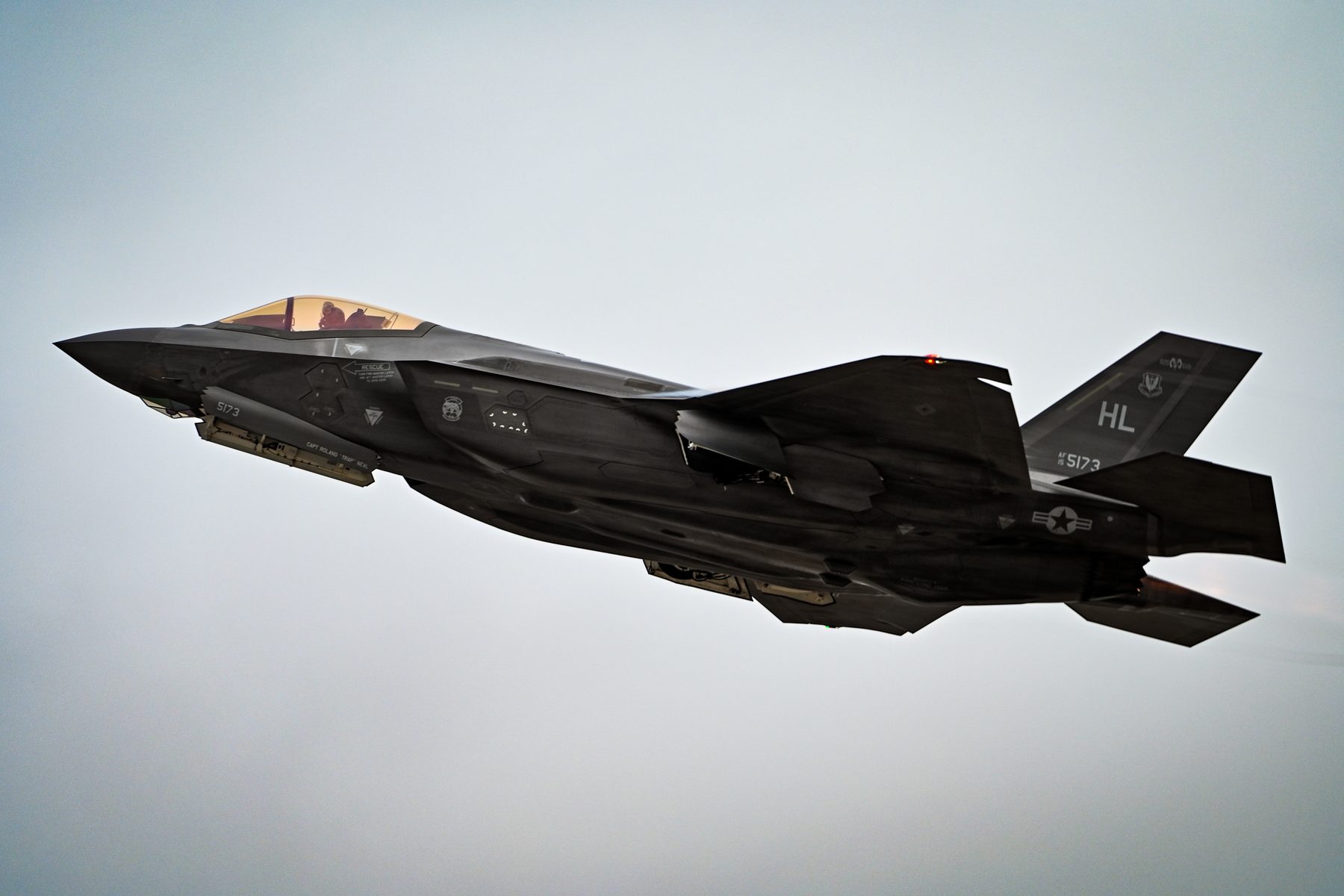 U.S. Air Force fighters launching with Red Flag participants at Nellis Air Force Base