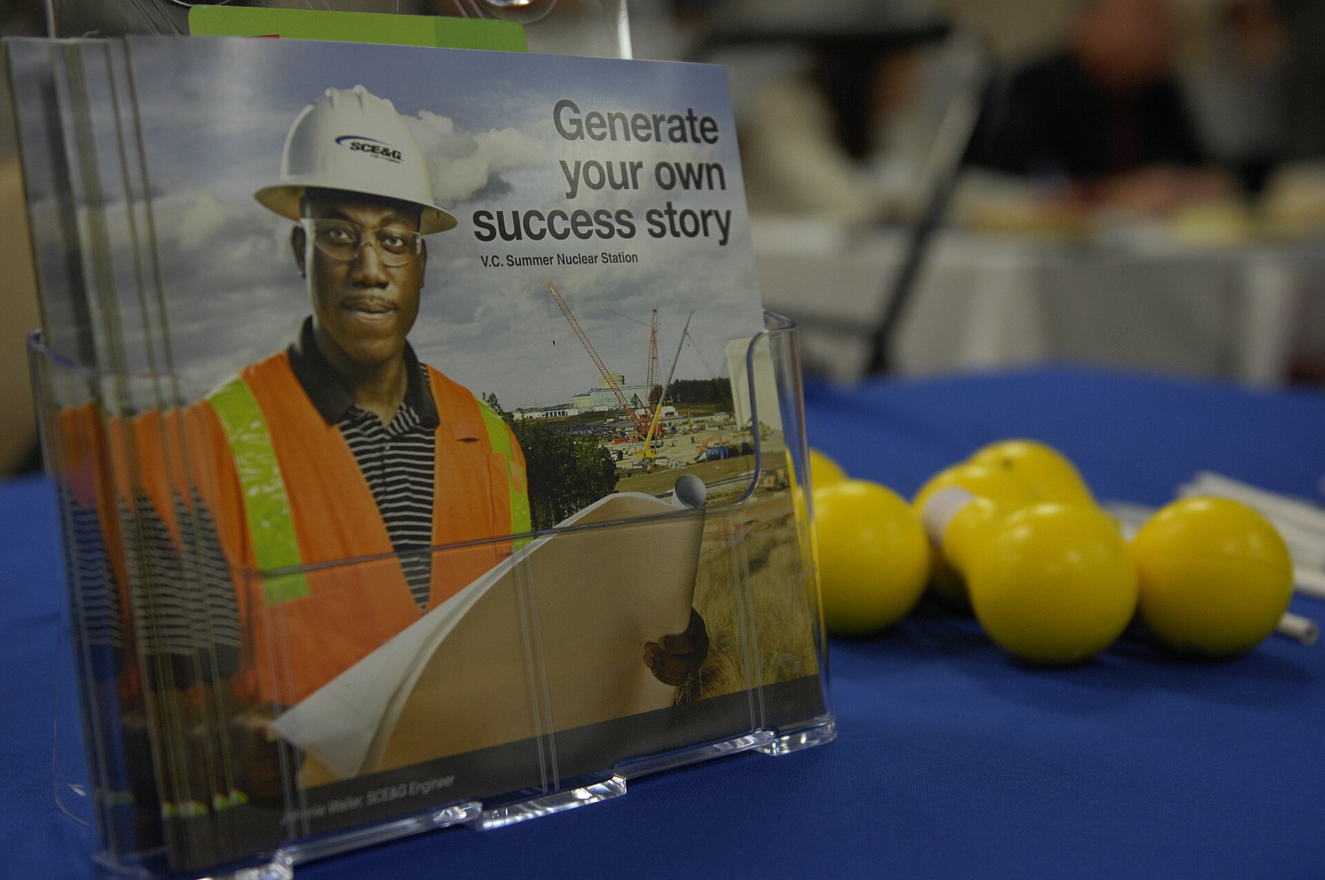 Military spouses speak with employers at a Shaw Air Force Base job fair